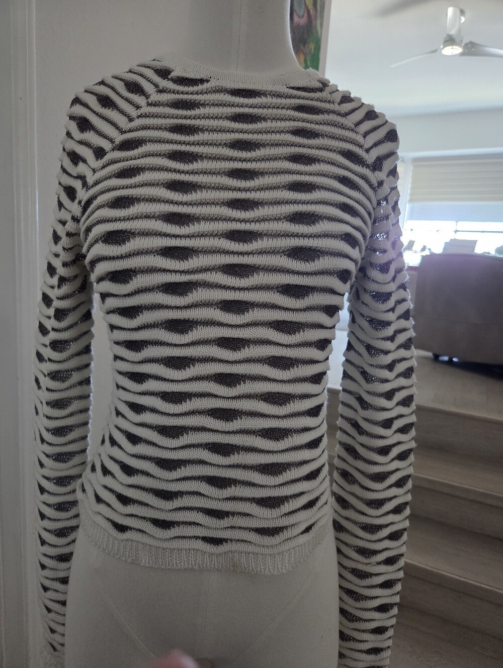 Parker Black and Off White Knit